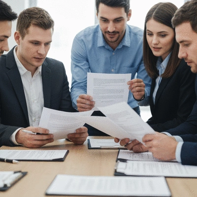Hand holding a pen over a legal contract, symbolizing making an informed decision for legal representation