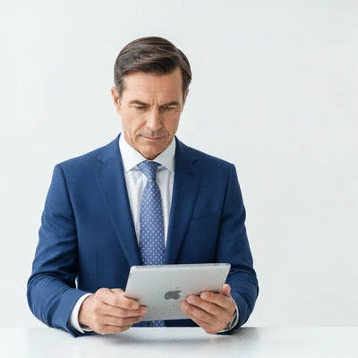 Person reviewing immigration documents on a tablet