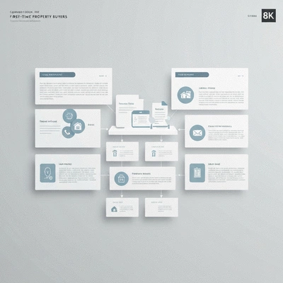 Digital representation of a comprehensive legal checklist or guide for first-time property buyers