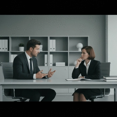 Business owner discussing legal matters with a lawyer in a professional office