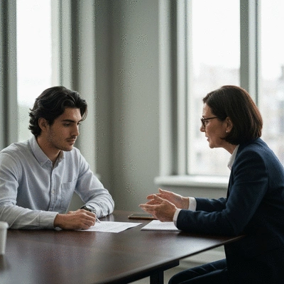International student consulting with an immigration attorney