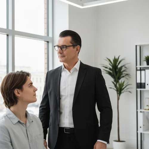 Professional lawyer assisting a client